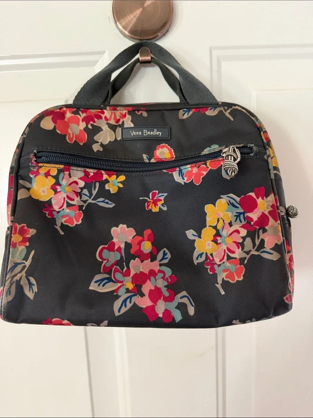 Vera Bradley Black Multi Floral Cosmetic Case